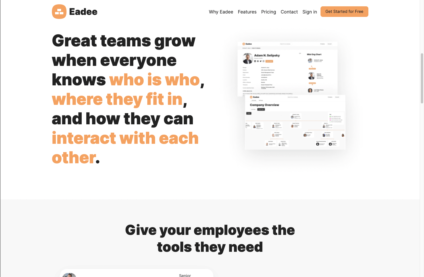 Eadee website screenshot