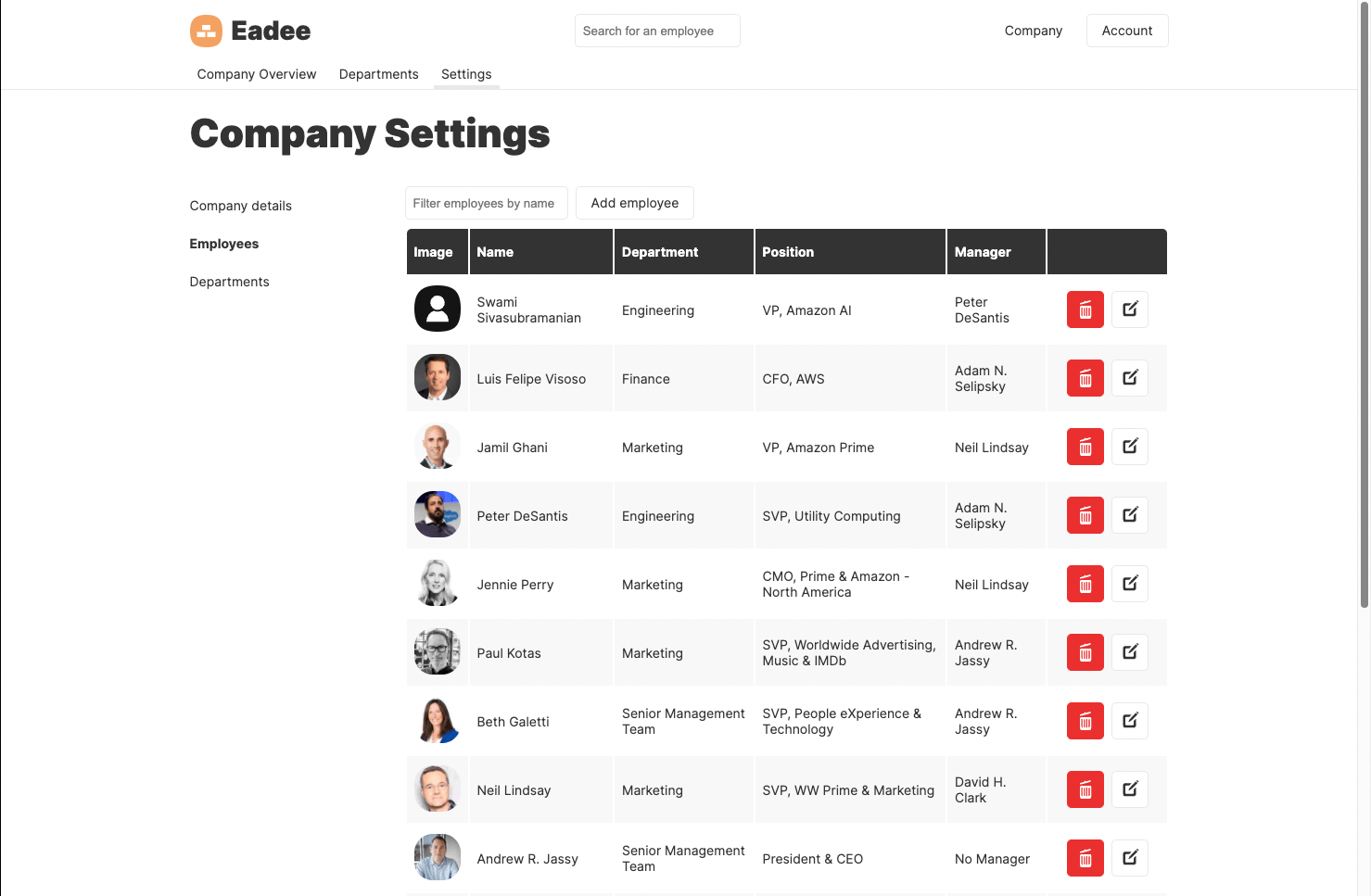 Eadee website screenshot