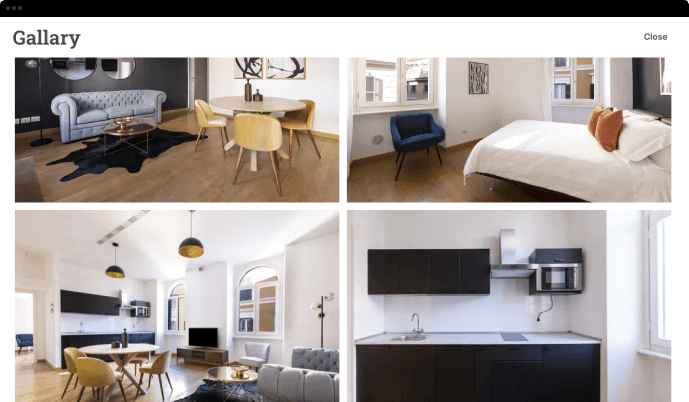 Sonder Escapes website hotel page image gallery screenshot