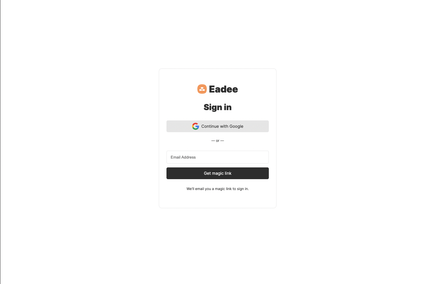Eadee website screenshot